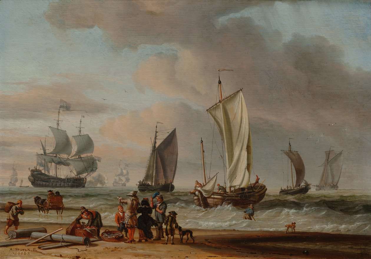 Vistas a la playa de Abraham Storck