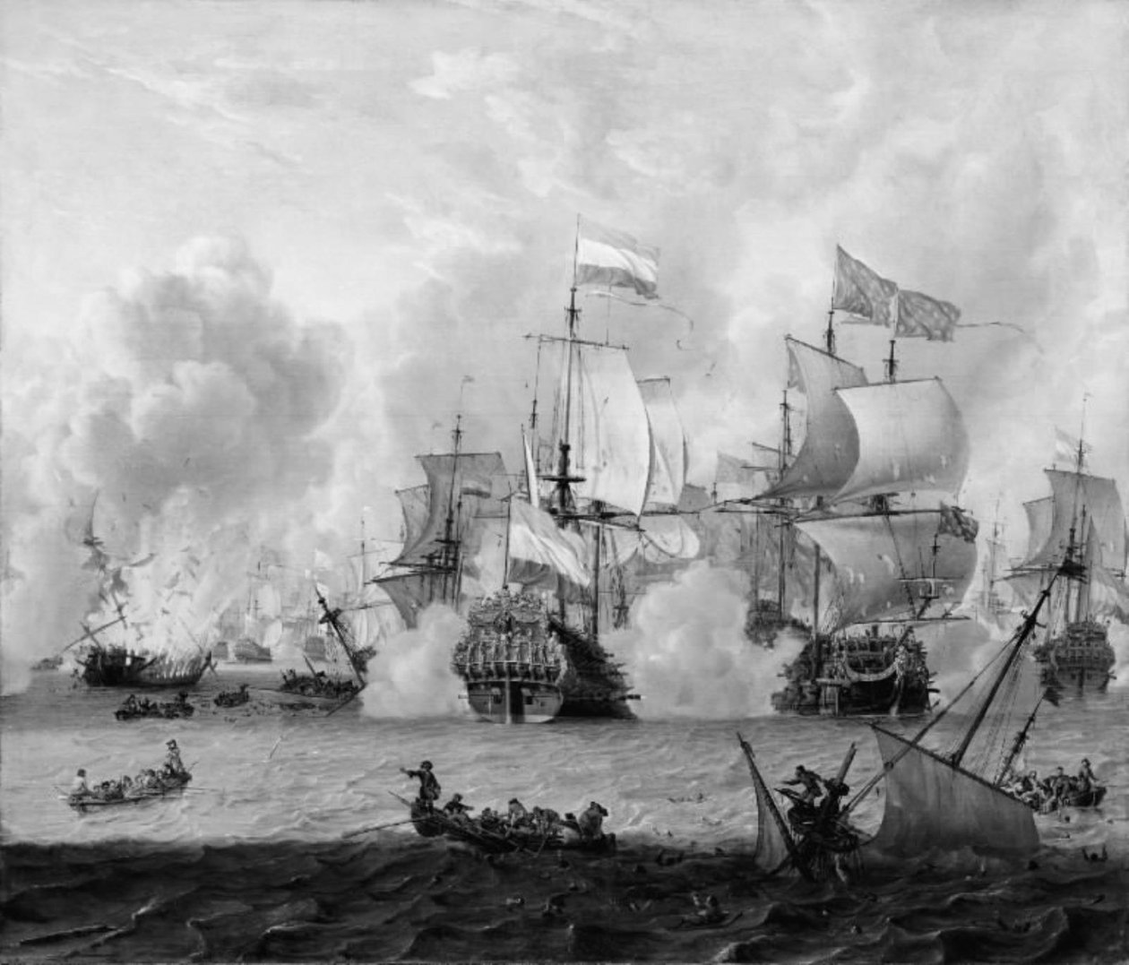 Encuentro entre las flotas inglesa y holandesa en La Hogue, 29 de mayo de 1692 de Abraham Storck