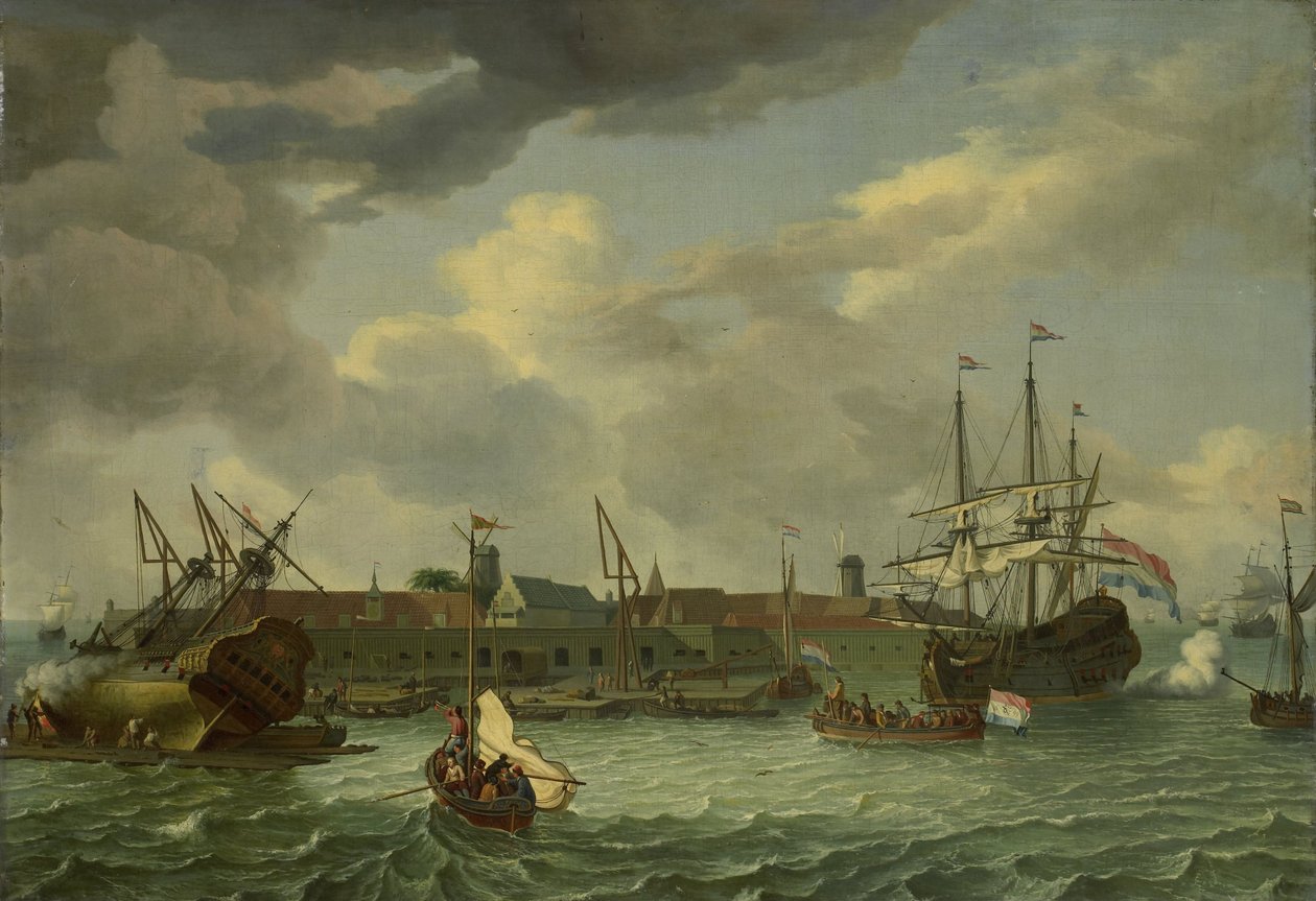 La isla de Onrust, cerca de Batavia de Abraham Storck