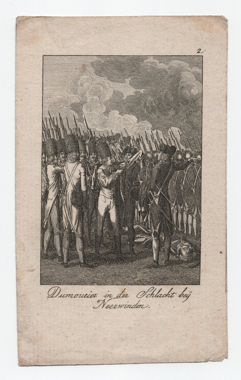 Dumouriez en la batalla de Neerwinden, hacia 1795 (grabado) de Abraham Wolfgang Küffner