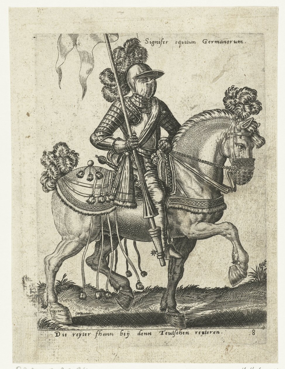 Jinete alemán con armadura de Abraham de Bruyn (attributed to)
