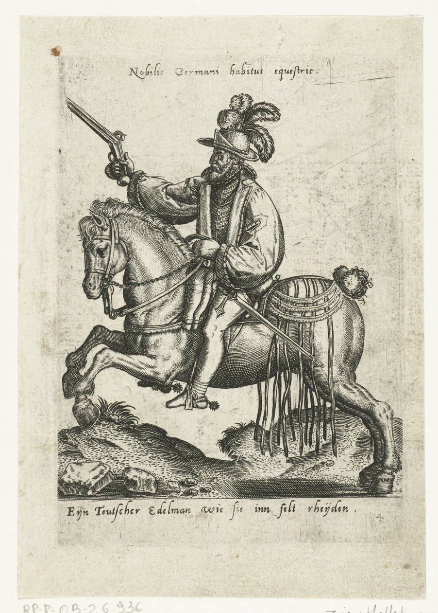 Jinete alemán con pistola de Abraham de Bruyn (attributed to)