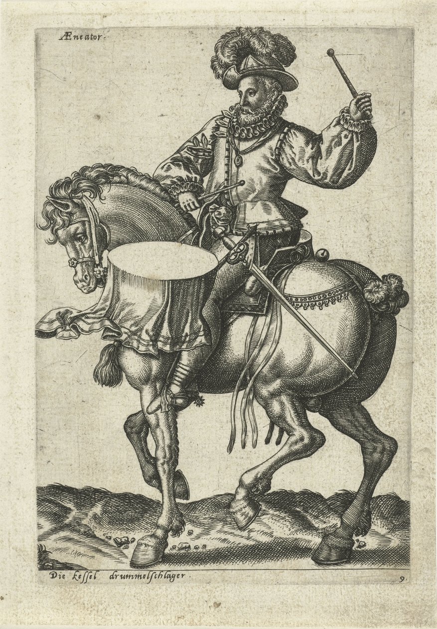 Tambor alemán a caballo de Abraham de Bruyn (attributed to)