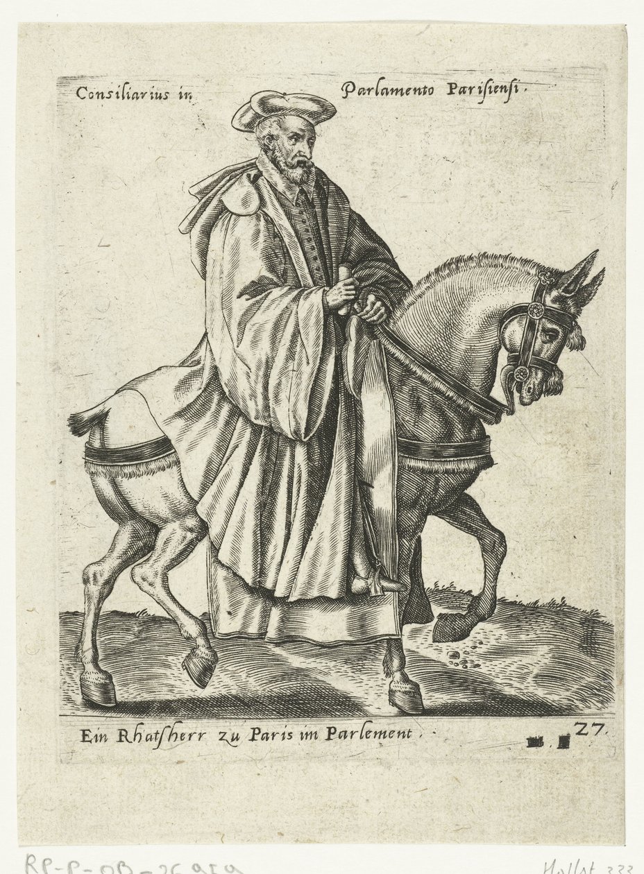 concejal francés a caballo de Abraham de Bruyn (attributed to)