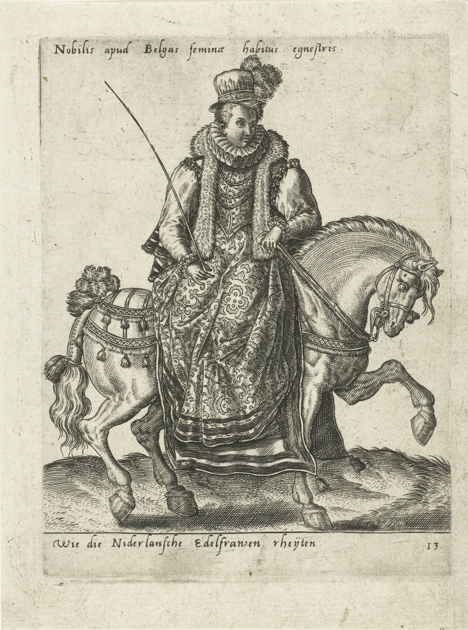 Noble holandesa a caballo de Abraham de Bruyn (attributed to)