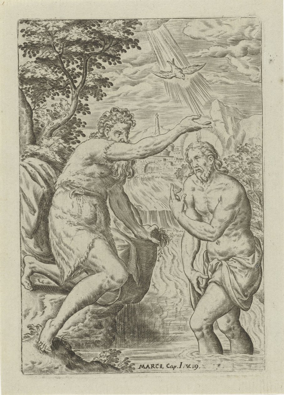 bautismo de cristo Escenas de la Biblia (título de la serie) Biblia sacra (título de la serie) de Abraham de Bruyn