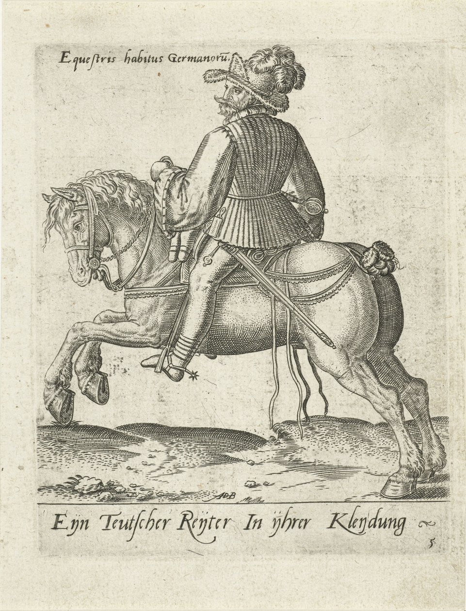 jinete alemán de Abraham de Bruyn