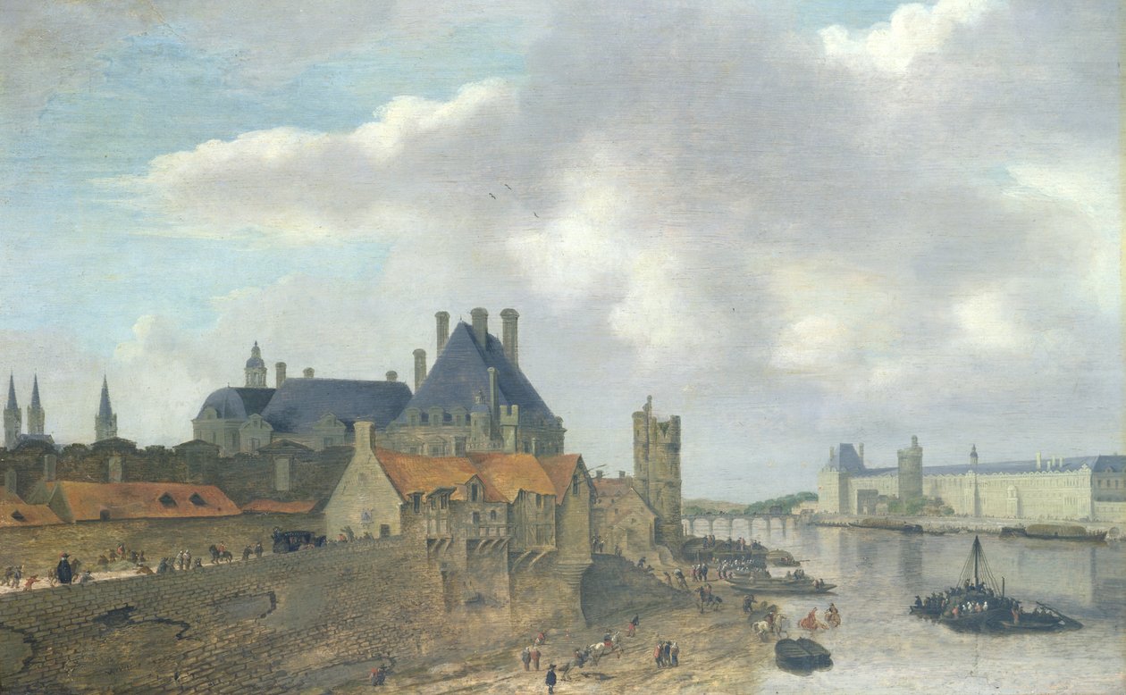 Hotel de Nevers y el Palacio del Louvre, 1637 de Abraham de Verwer