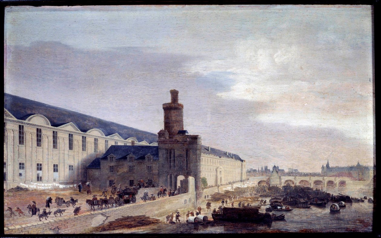Vista de Porte Neuve y Galerie du Louvre alrededor de 1640 de Abraham de Verwer