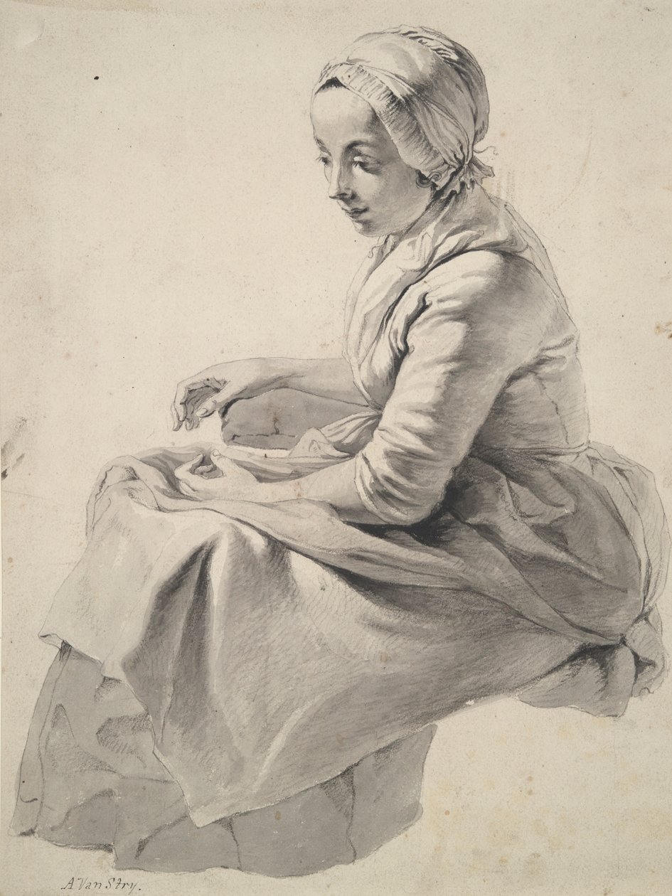 mujer sentada de Abraham van Strij