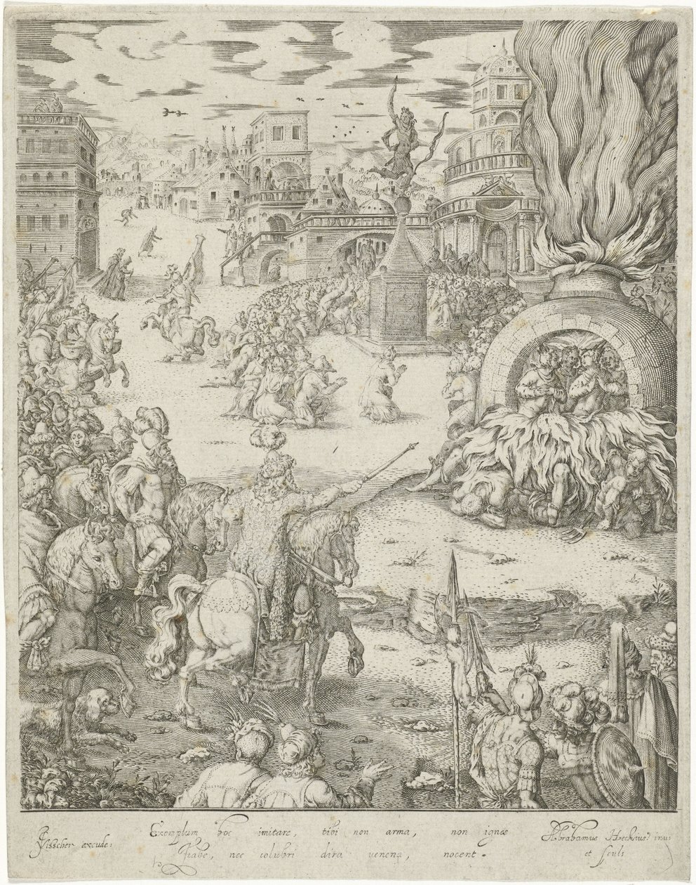 Sadrac, Mesac y Abednego en el horno de fuego de Abraham van den Hecken