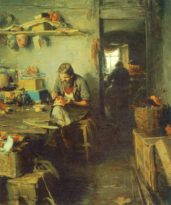 En la tienda de máscaras de Abram Efimovich Arkhipov