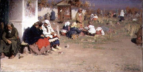 Radonice antes de la misa de Abram Efimovich Arkhipov