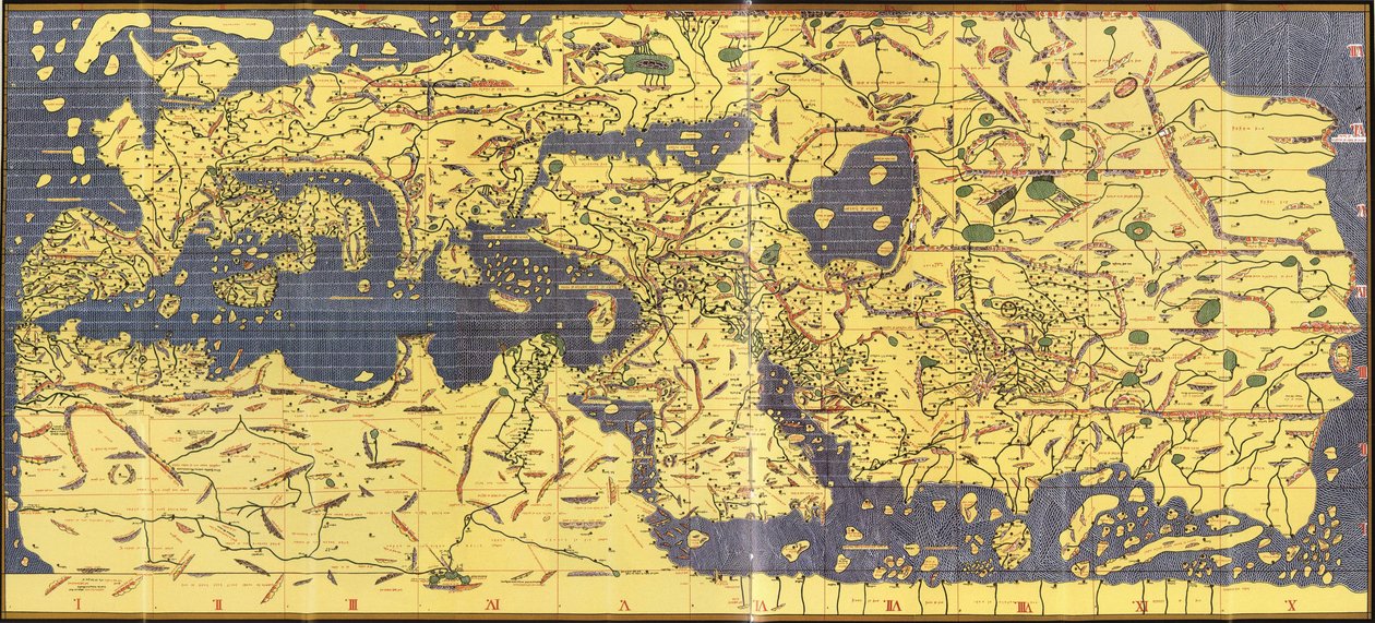 Copia del "Kitab Rudjdjar" o "Tabula Rogeriana" de 1154 de Abu Muhammad (after) Al Idrisi or Edrisi