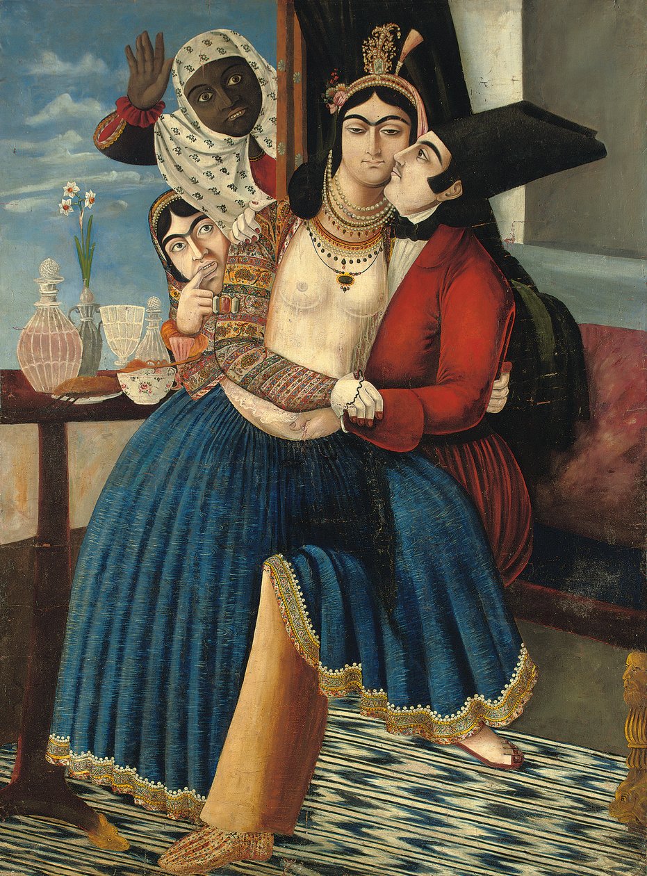 Una pareja amorosa, finales del siglo XIX de Abul Hassan Ghaffari
