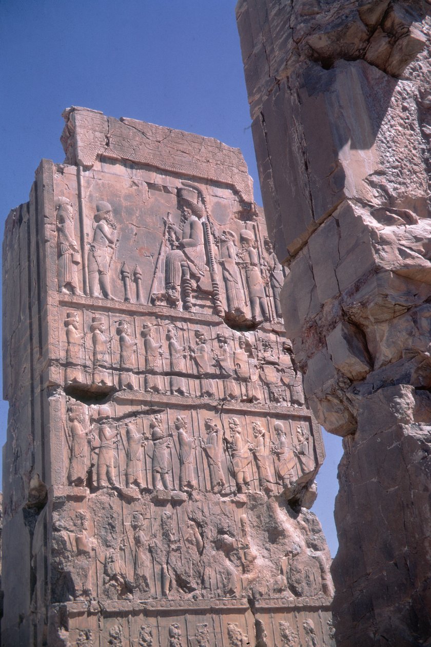 Relieve de pilar del Palacio de Darío, Persépolis, Irán de Achaemenid