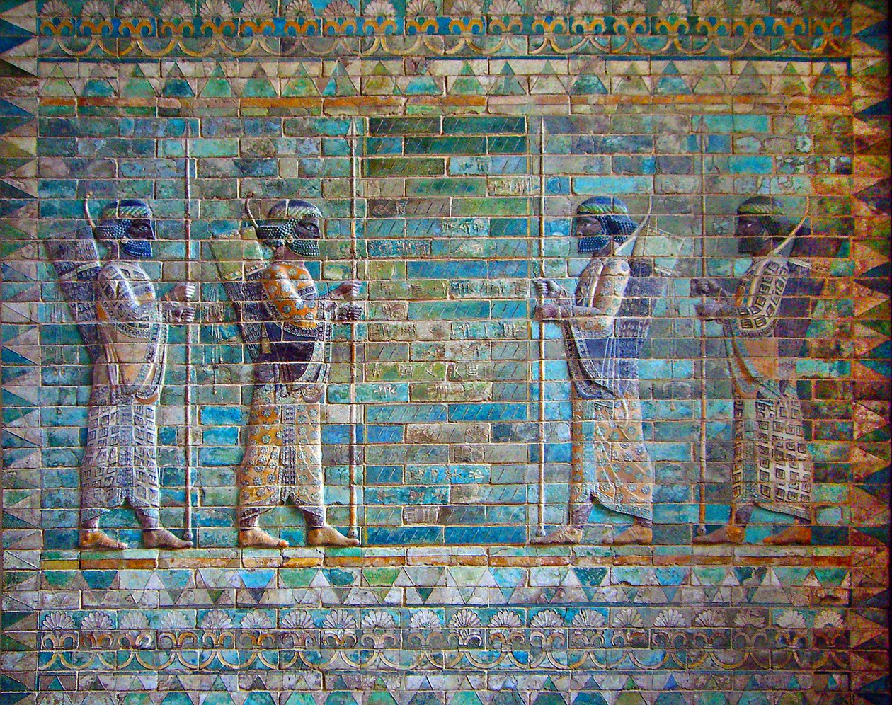 (detalle) del friso de arqueros, Palacio de Darío I, Susa, Irán, c.510 a.C. de Achaemenid