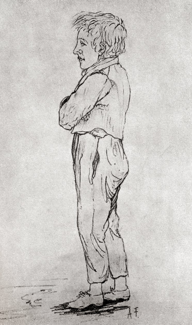 Boceto de Gustave Flaubert de niño, de Gustave Flaubert, publicado en 1935 de Achille Flaubert