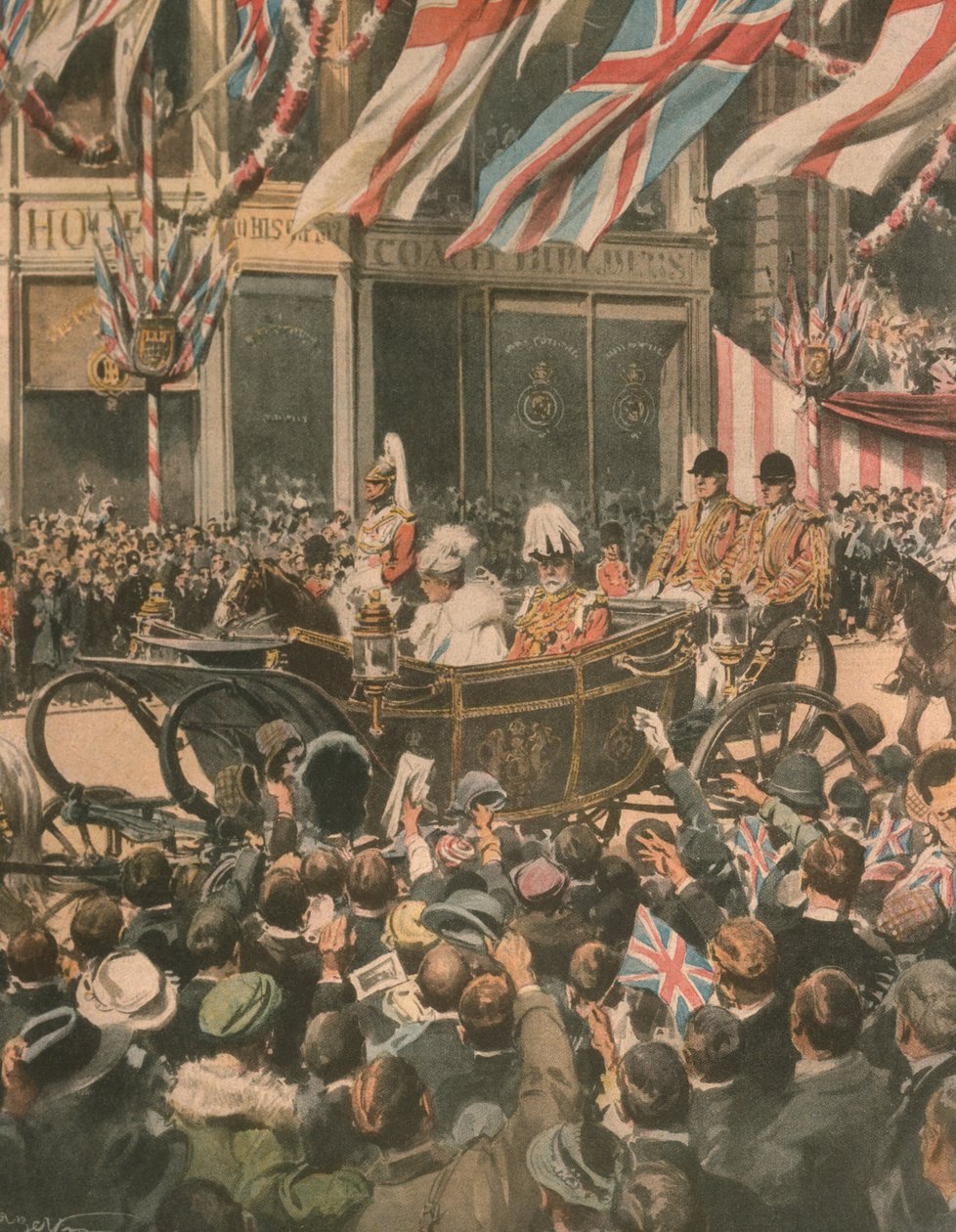 Ilustración de portada del jubileo del Rey Jorge V; Londres, Inglaterra de Achille Beltrame