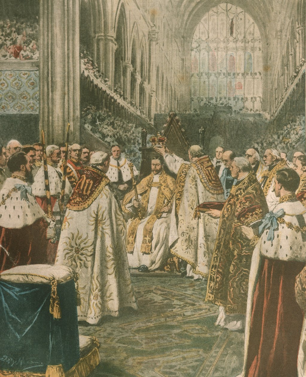 Ilustración de portada de la coronación del Rey Jorge V; Londres, Inglaterra de Achille Beltrame