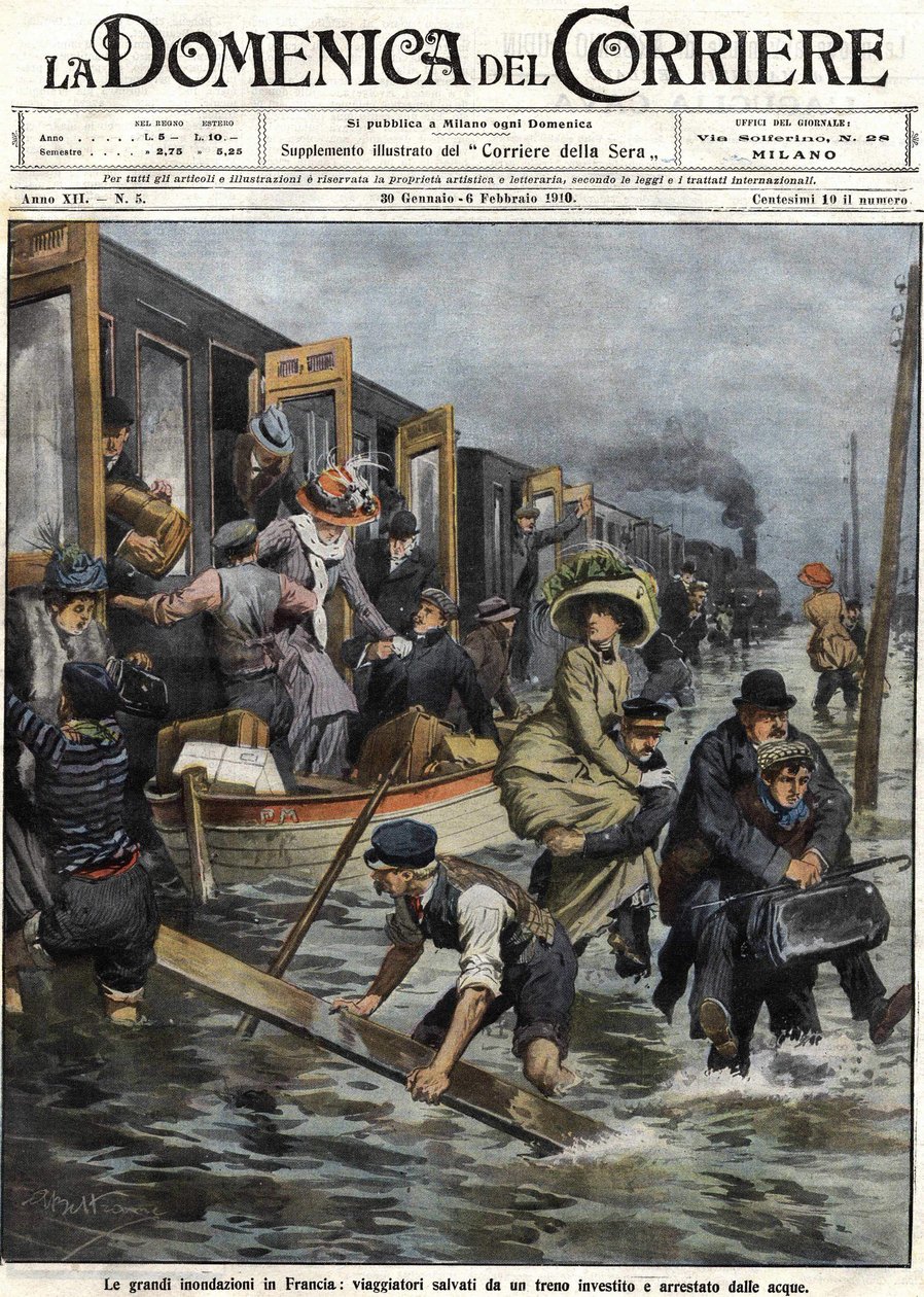 Inundaciones en los alrededores de París en enero de 1910. Portada de la 