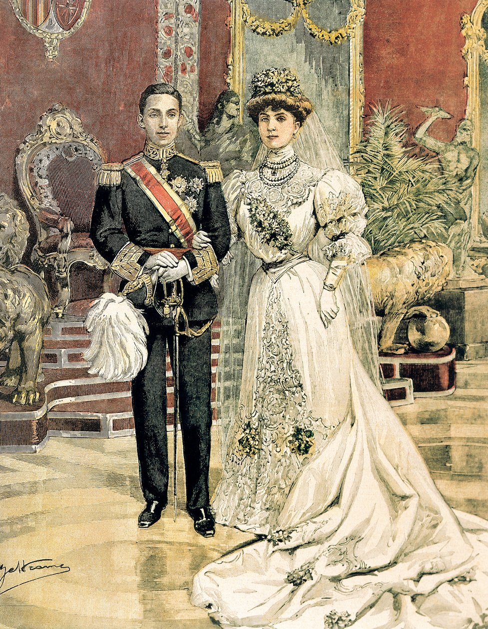 Matrimonio del Rey Alfonso XIII de España y la Princesa Ena de Battenberg, Achille Beltrame (1871-1945) de La Domenica del Corriere, 3 de junio de Achille Beltrame