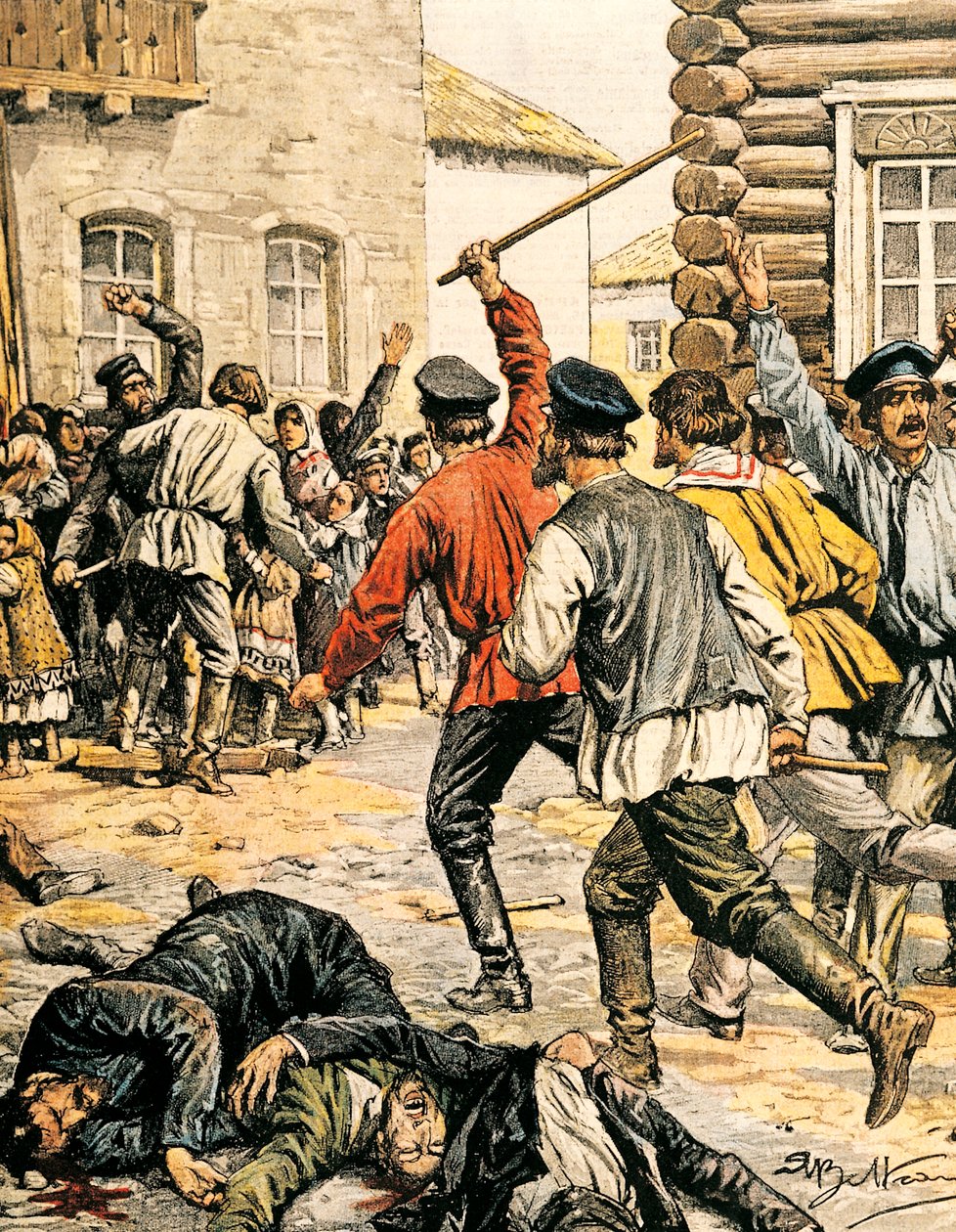 Escena de antisemitismo en Rusia de Achille Beltrame