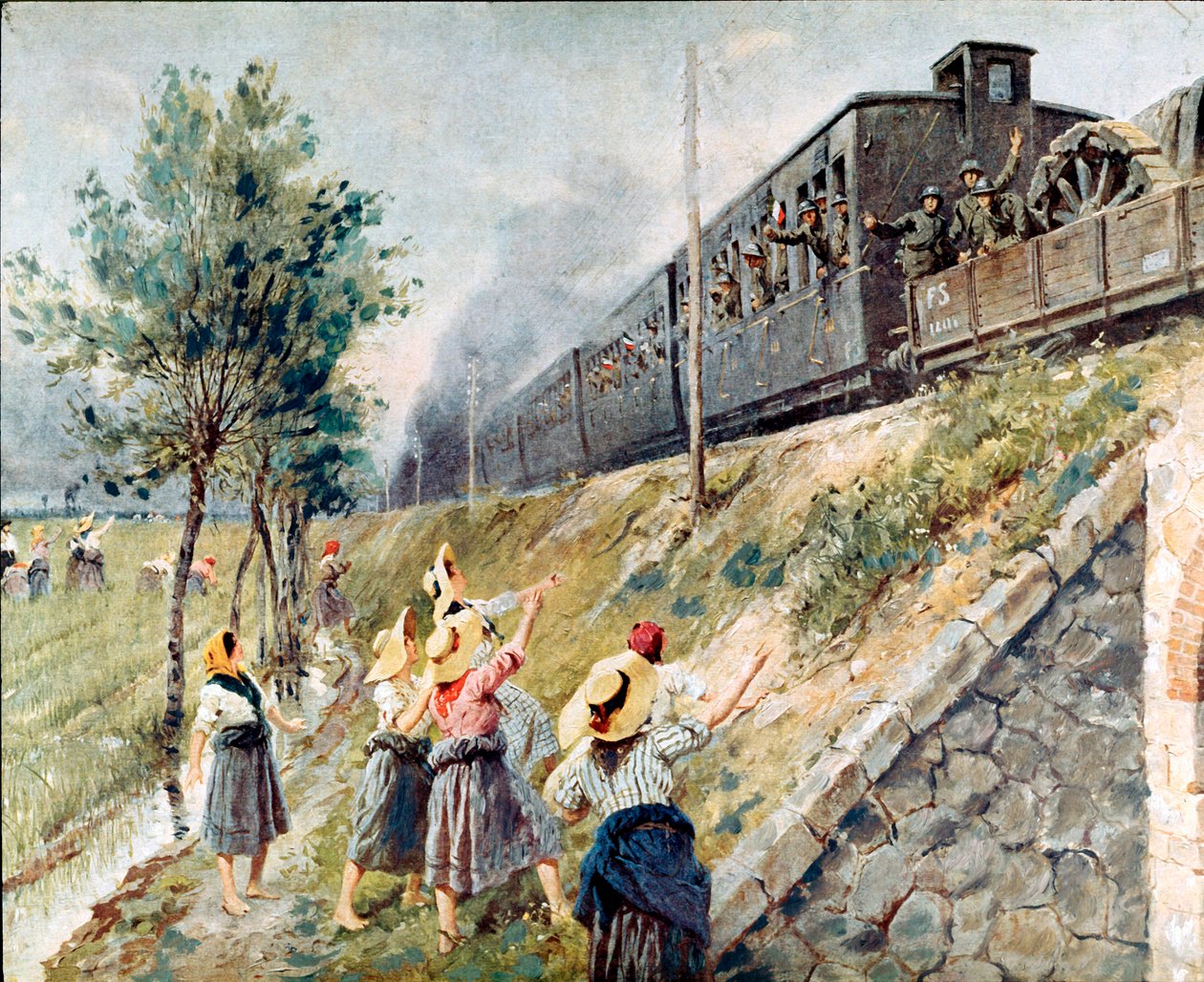 El paso del tren militar italiano de Achille Beltrame