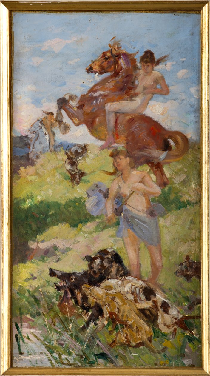 Escena de caza de Achille Boschi