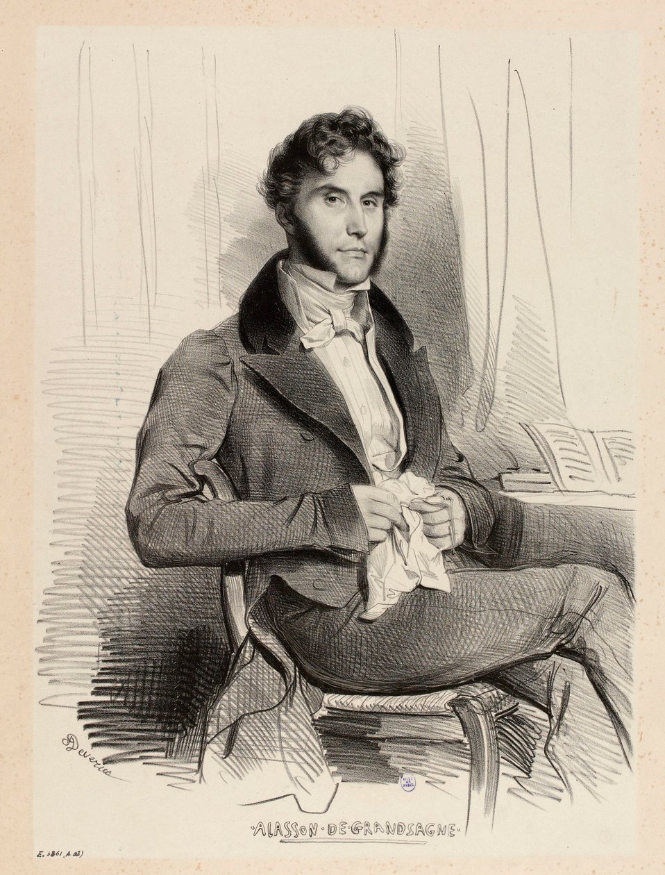 Retrato de Ajasson de Grandsagne de Achille Devéria