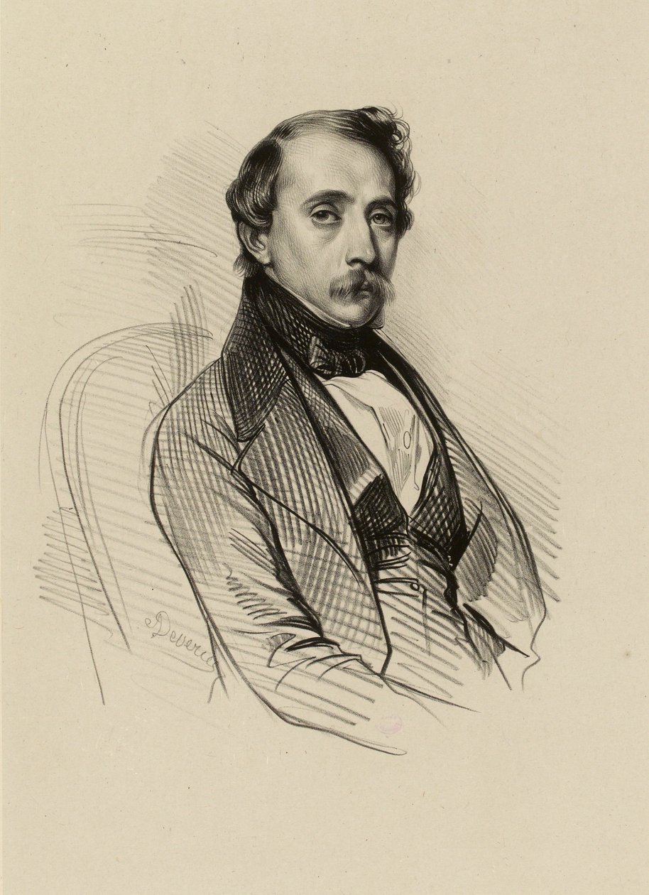 Retrato de François-Alexandre David, litógrafo.  (IFF 190) de Achille Devéria