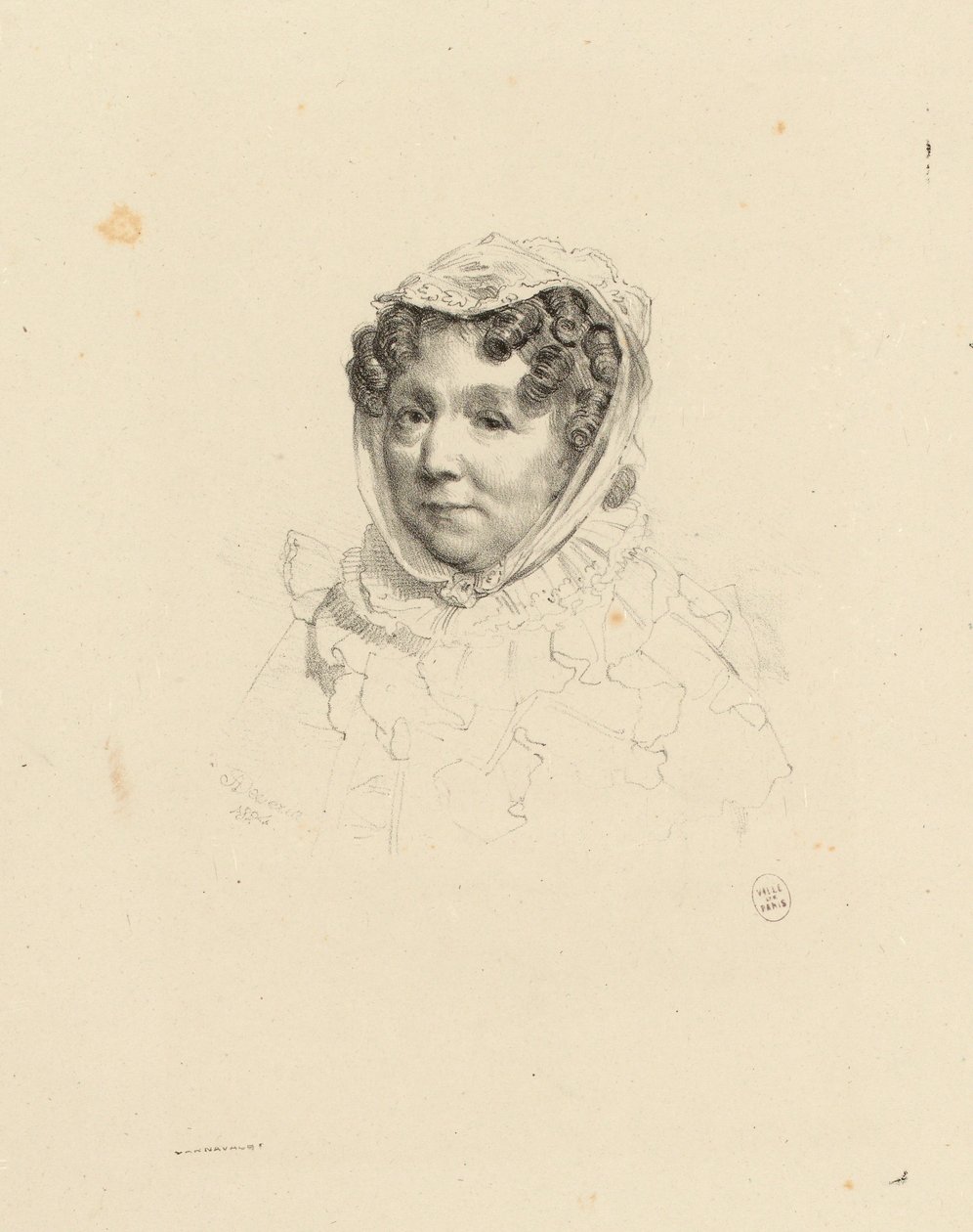 Retrato de la señora Desforges, prima de Devéria. (IFF 40) de Achille Devéria
