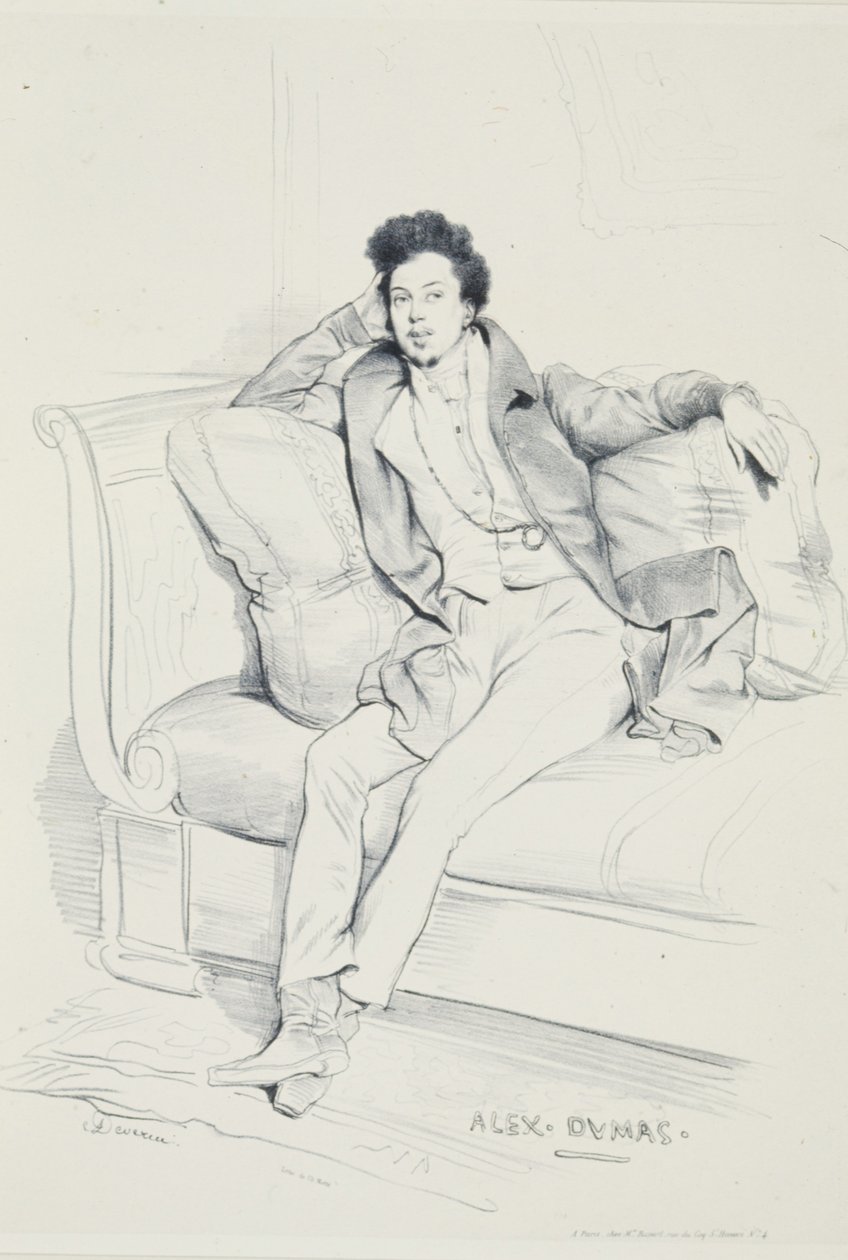 Retrato de Alejandro Dumas de Achille Devéria