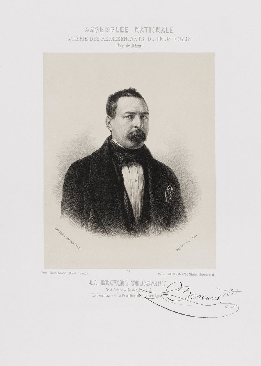 Asamblea Nacional, tribuna de los representantes del pueblo - Toussaint Bravard (Puy-de-Dôme) de Achille Devéria