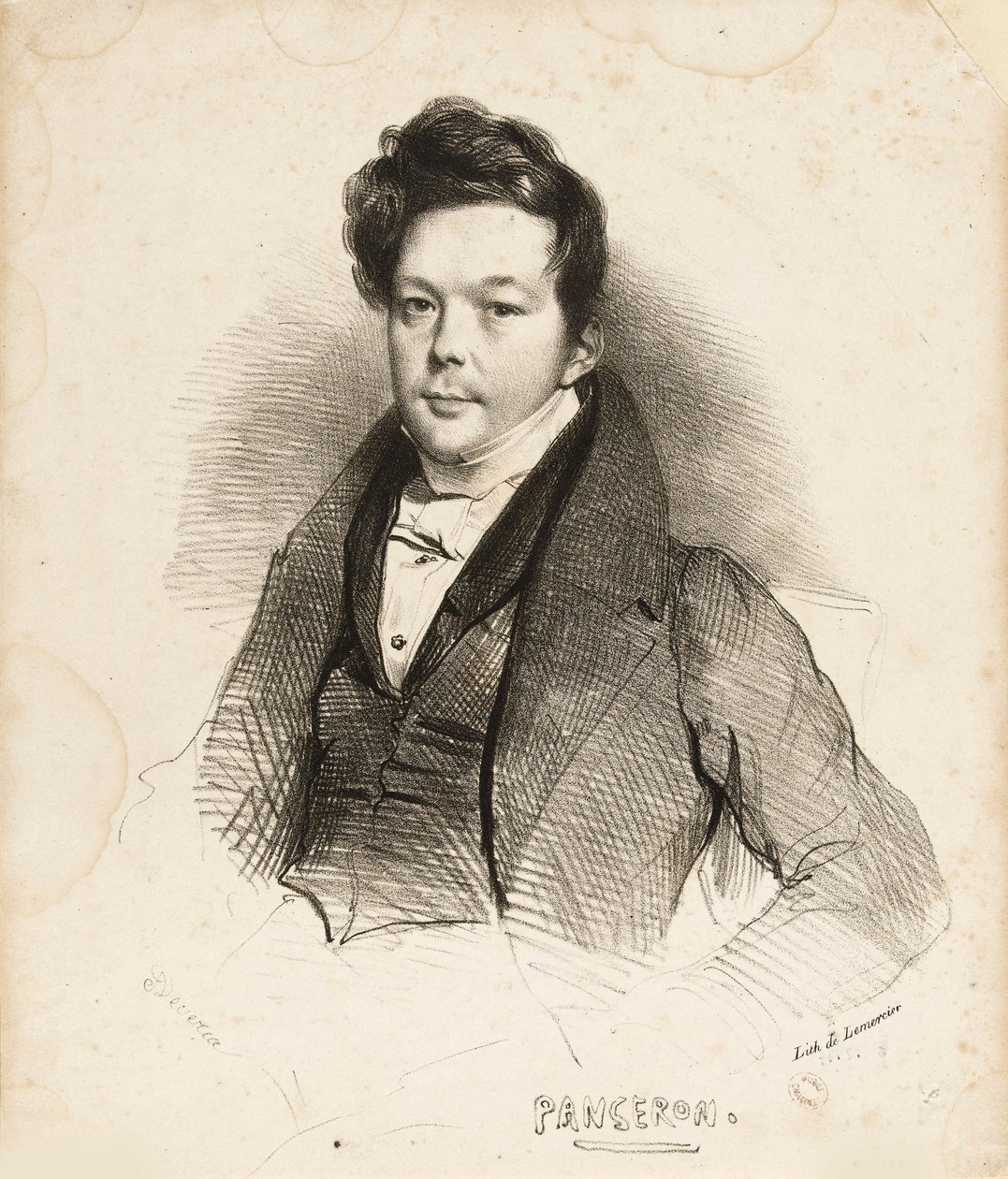Retrato del compositor Auguste-Mathieu Panseron 1796-1859 de Achille Devéria