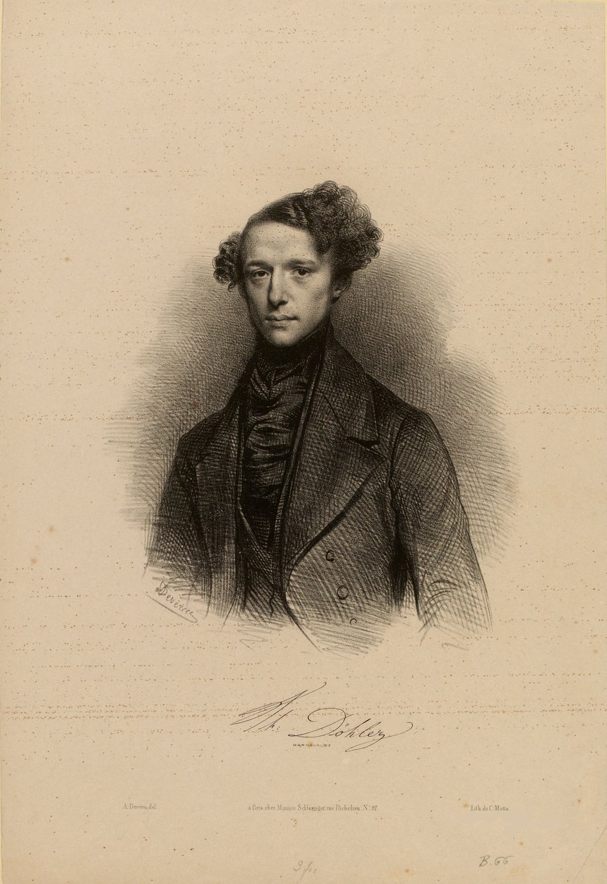 Retrato del compositor Theodor Döhler 1814-1856 de Achille Devéria