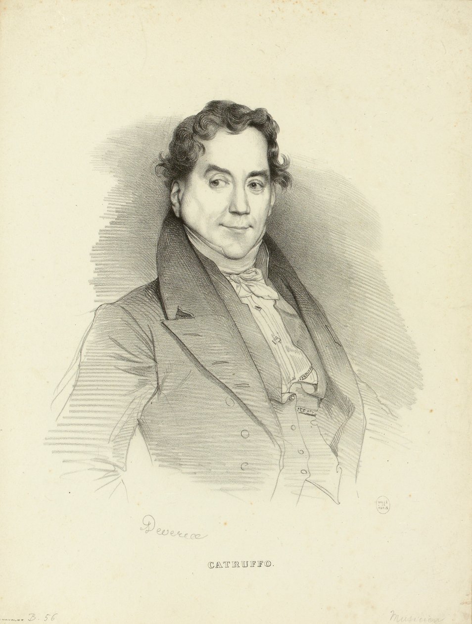 Retrato del cantante y compositor Gioseffo Catrufo 1771-1851 de Achille Devéria