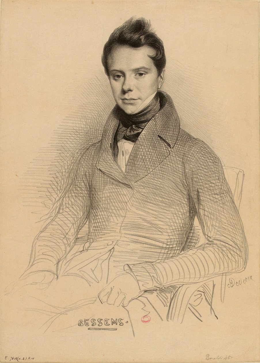 Retrato del violinista y compositor Antoine Bessems 1806-1868, 1832 de Achille Devéria