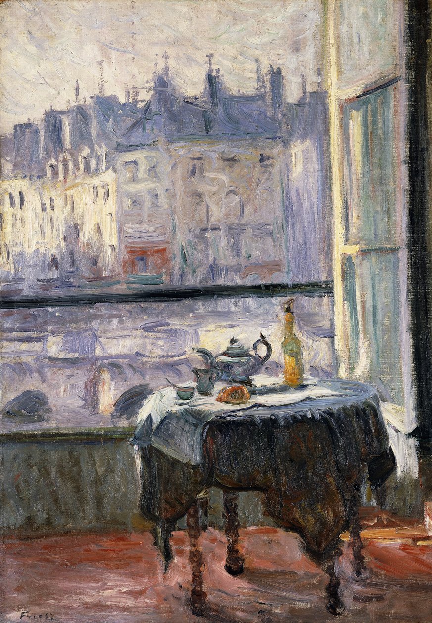 Naturaleza muerta en una ventana abierta; Nature Morte a la Fenetre Ouverte de Achille Emile Othon Friesz