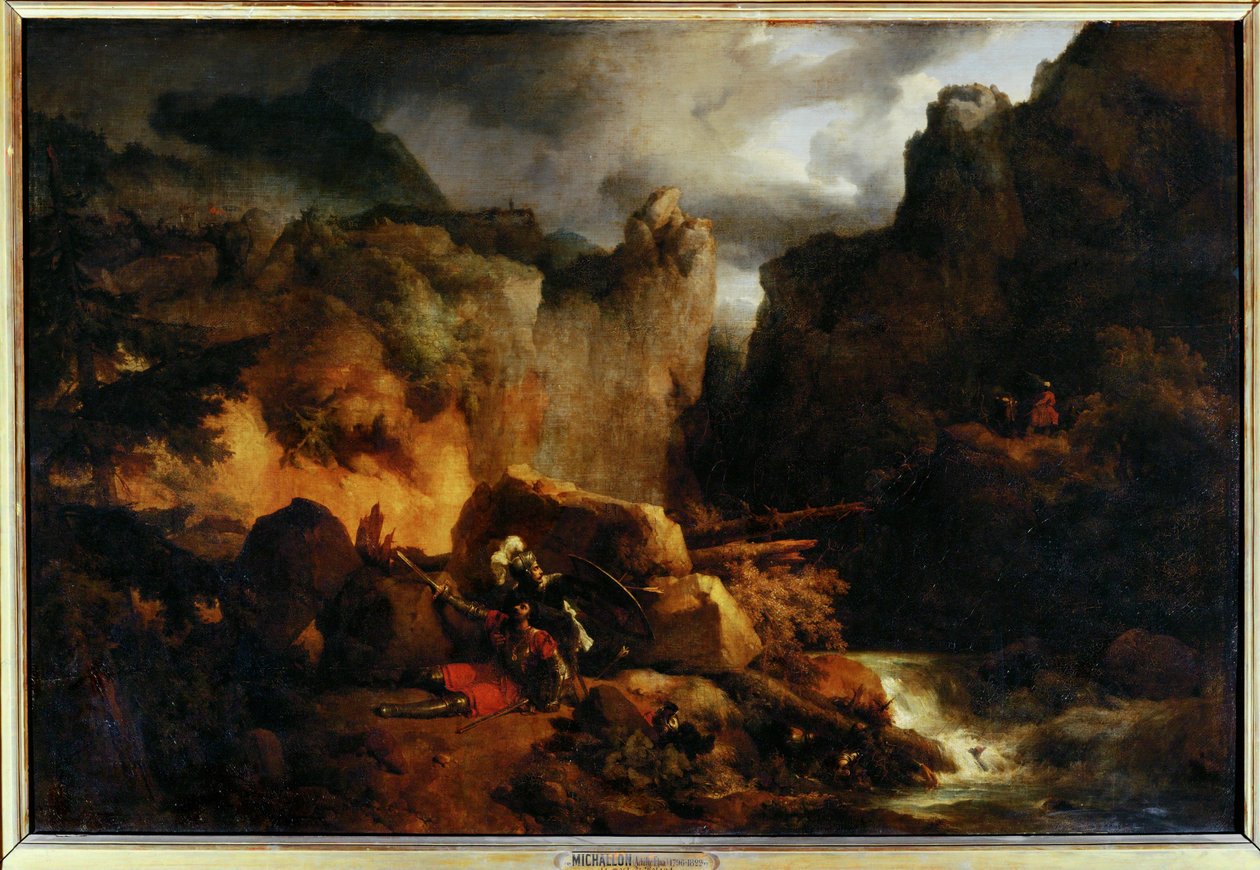 Paysage. Mort de Roland en 778 - Paisaje. Mort de Roland en 778 ... de Achille Etna Michallon