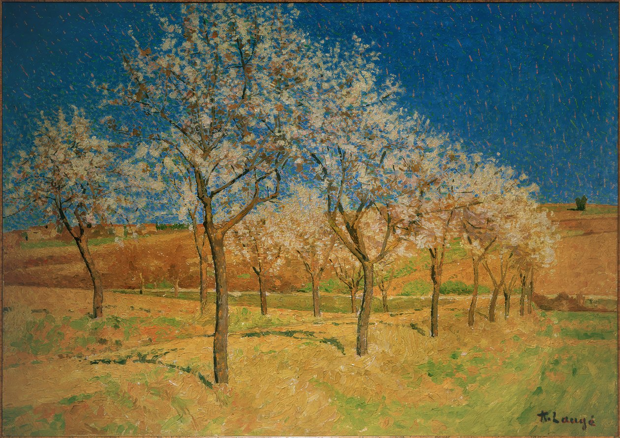 Paisaje con árboles florecientes de Achille Lauge