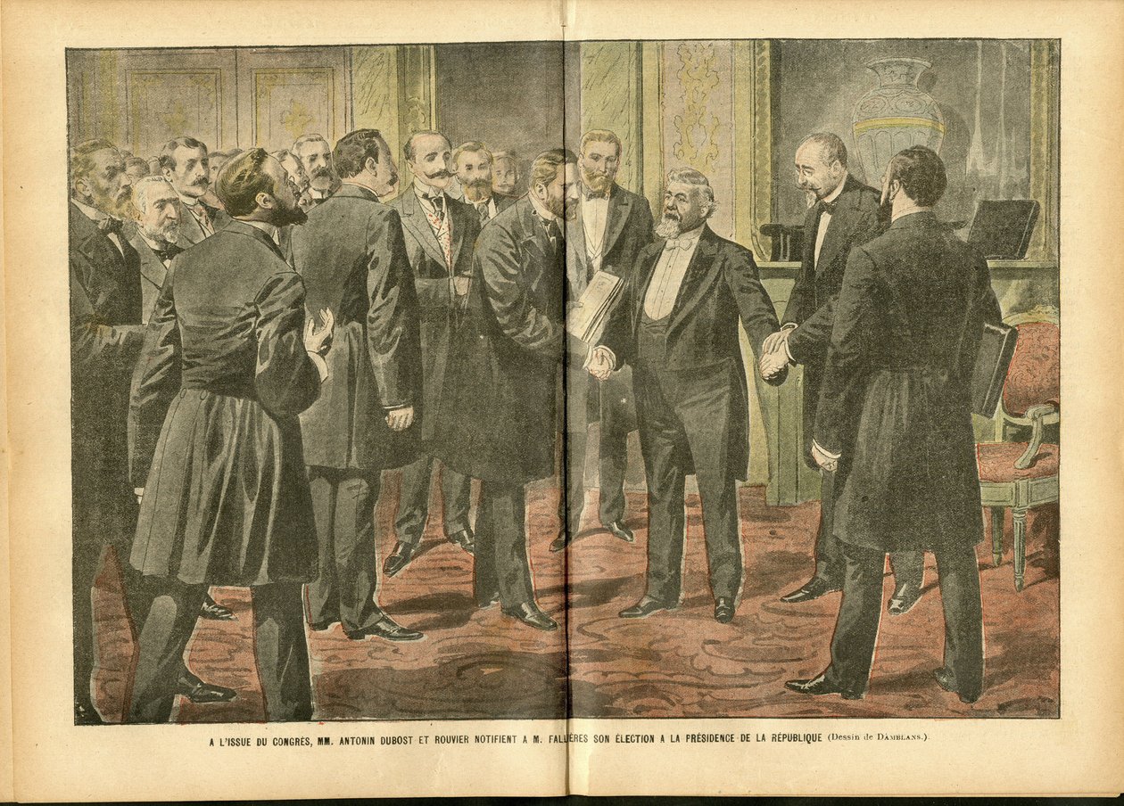 Ilustración de Achille Lemot en Le Pelerin, 28/01/06 - Elecciones, Presidente de la República - Fallieres Armand de Achille Lemot