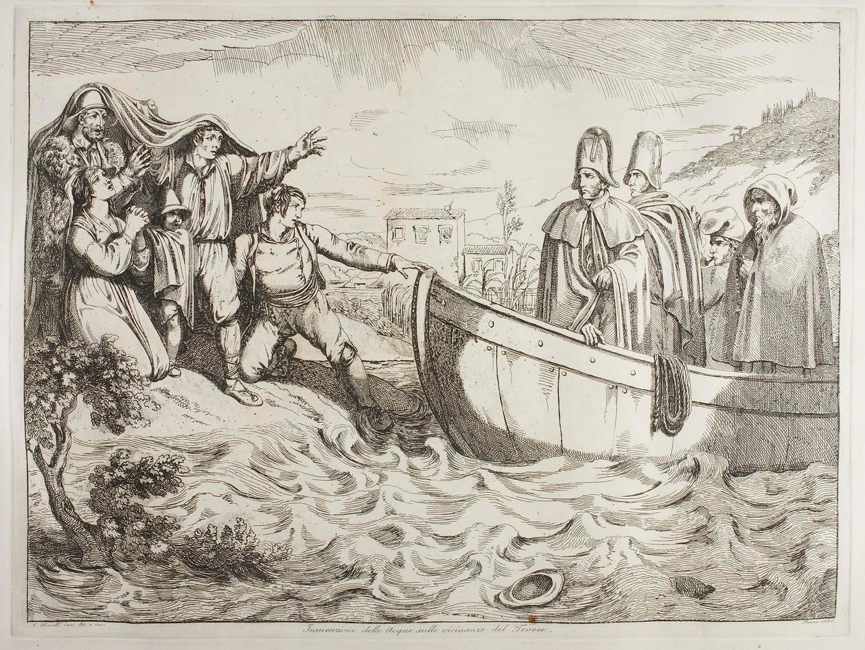 Desembarco junto al Tíber de Achille Pinelli