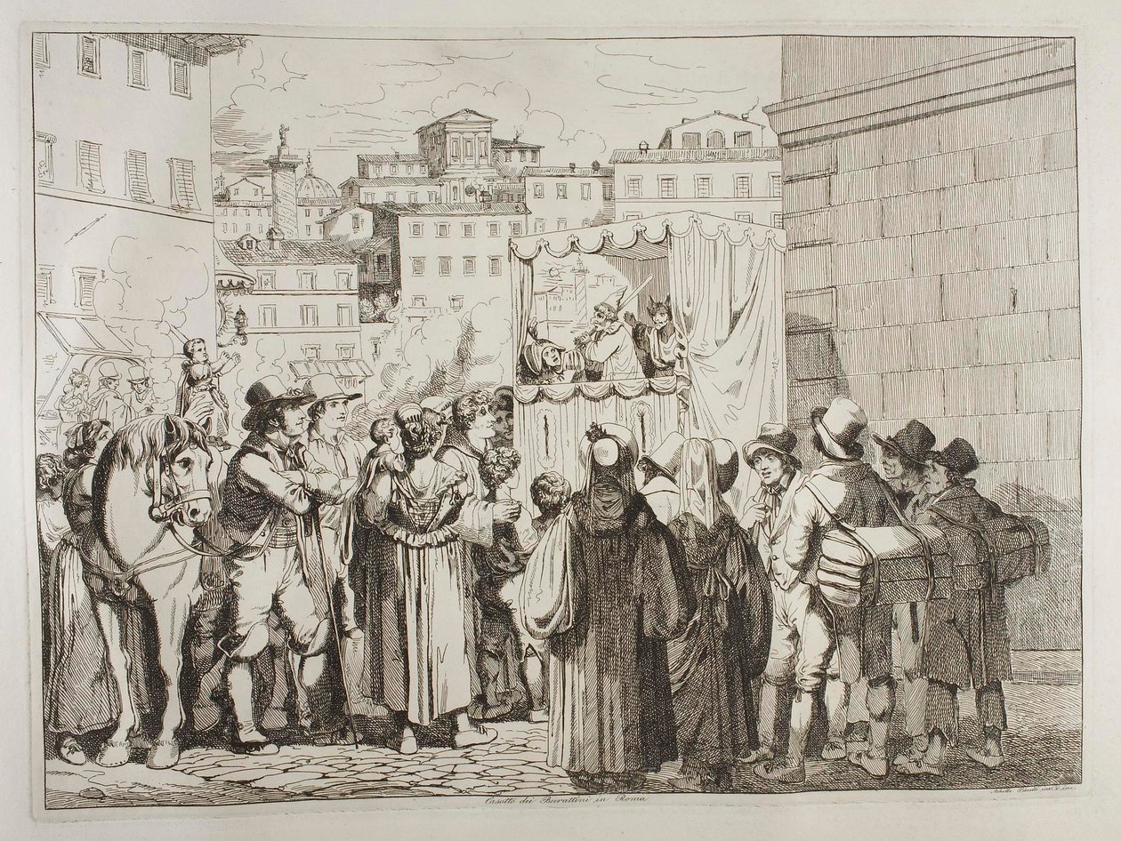 Espectáculo de marionetas en Roma de Achille Pinelli