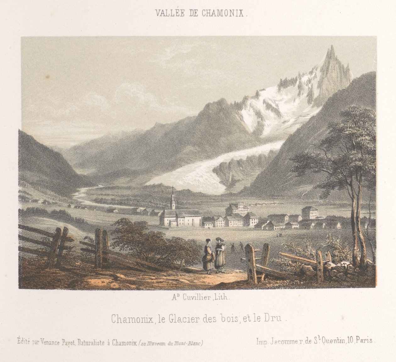 Vista de la Aiguille de Bionnassay con gletsjer
Aiguille et Glacier de Bionnassay (título en el objeto)
Herinnering aan Chamonix-Mont-Blanc (título de la serie)
Museum du Mont-Blanc (título de la serie en el objeto) de Ad. Cuvillier