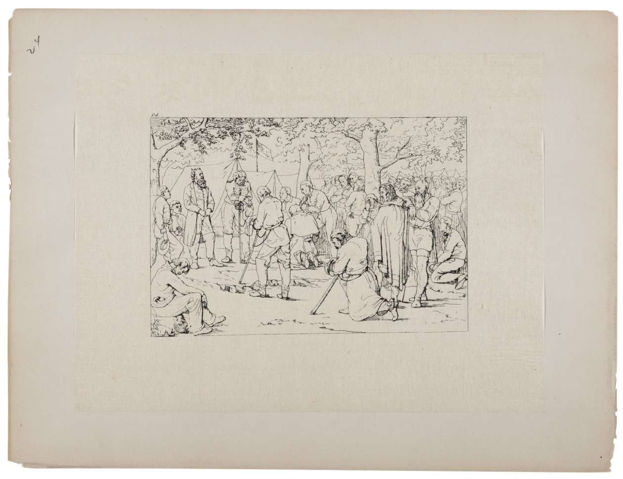 Oración en la tienda de Stonewall Jackson, c.1880-90 de Adalbert John Volck