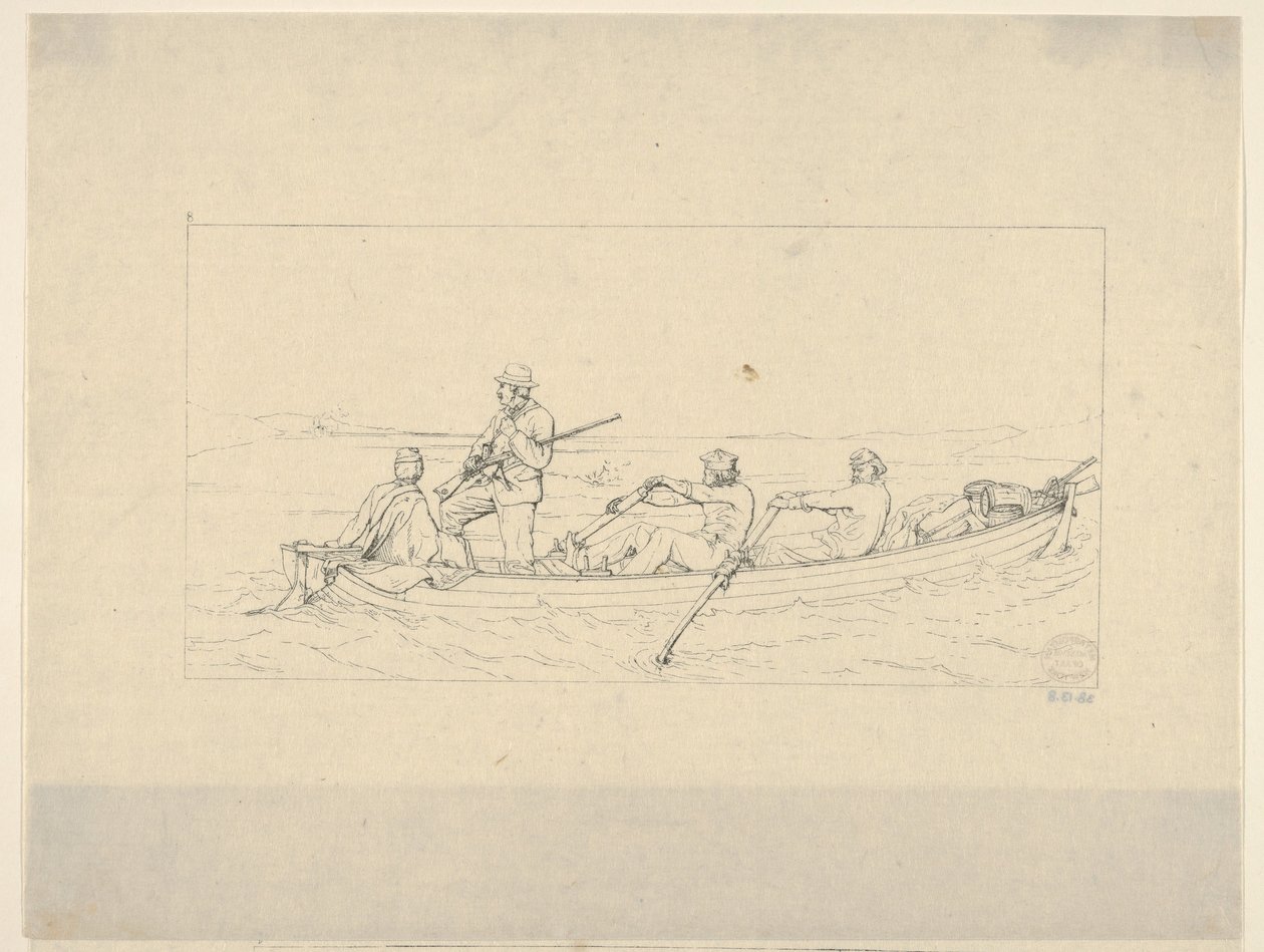 Marylanders Cruzando el Potomac para Unirse al Ejército del Sur de Confederate War Etchin..., 1861-63 de Adalbert John Volck