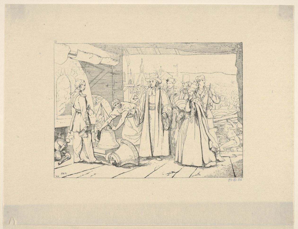 Ofrenda de campanas para ser fundidas en cañones de Grabados de la Guerra Confederada, 1861-63 de Adalbert John Volck