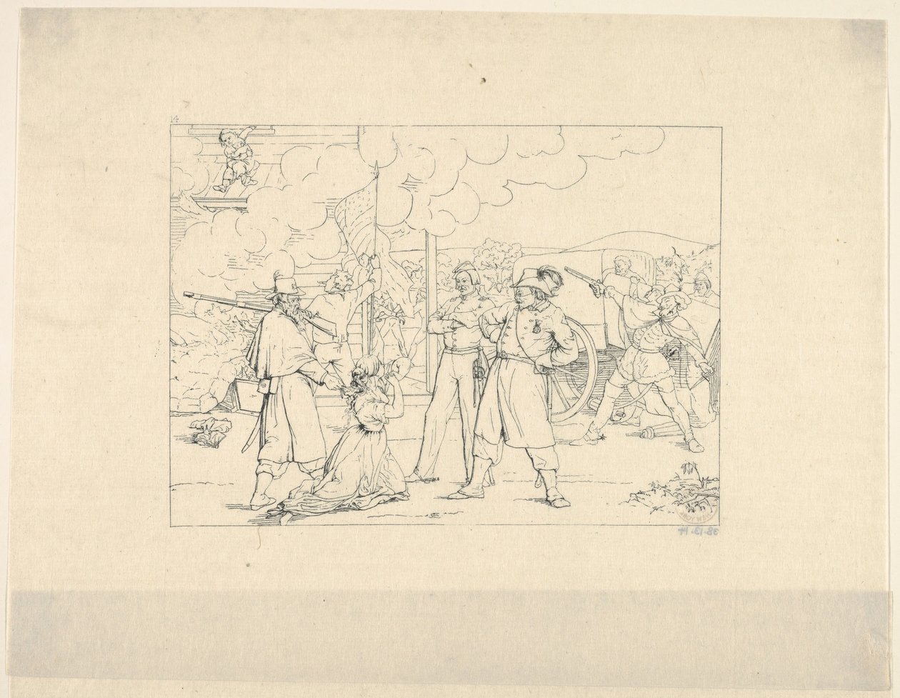 Hombres valientes que luchan con Siegel de Grabados de la Guerra Confederada, 1861-63 de Adalbert John Volck