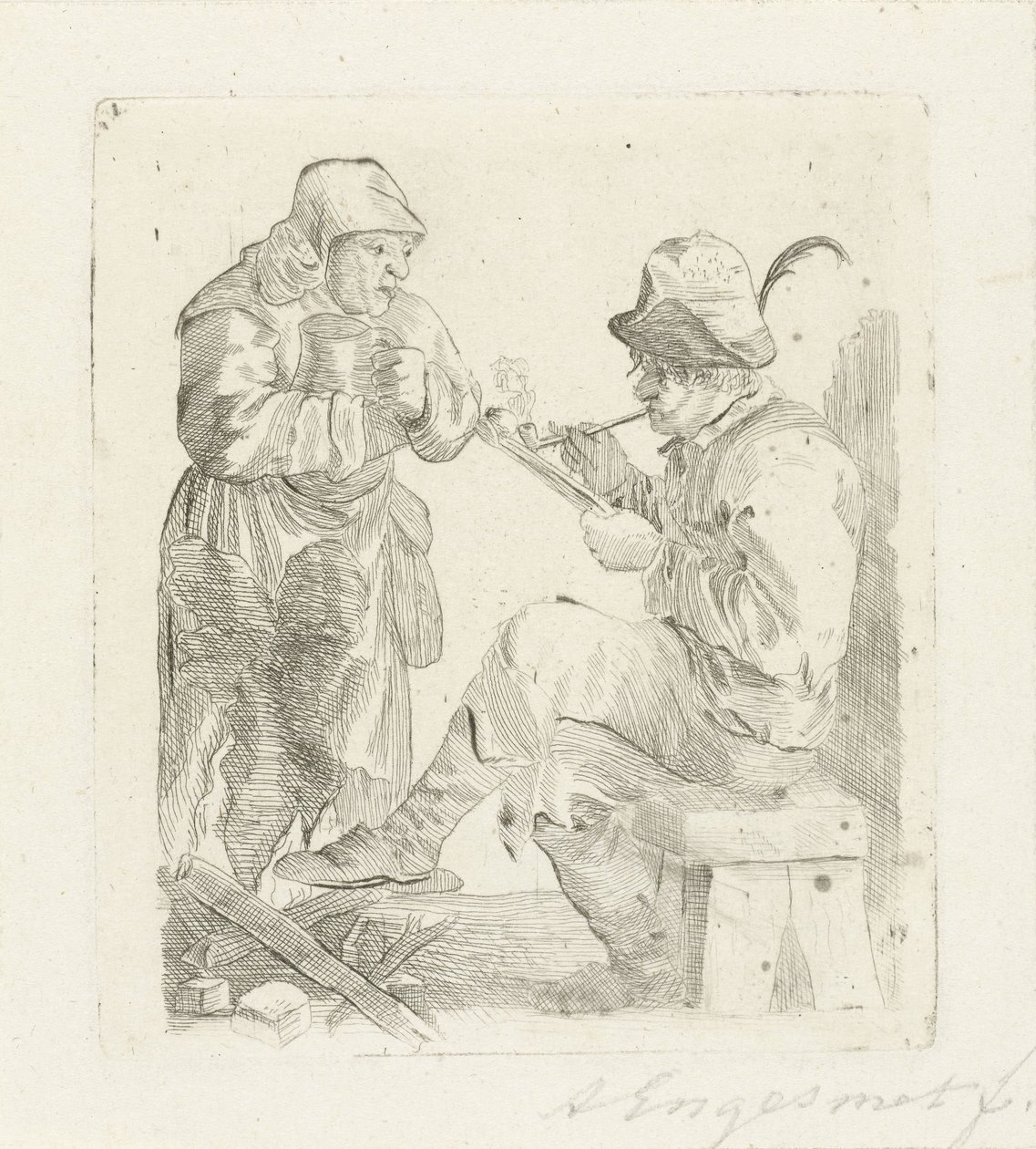 fumador de Adalbertus Engelsmet (signed by artist)